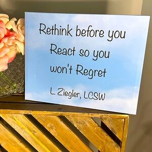 💬Motivational Quote Canvas Print – “Rethink Before You React”💬